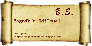 Bognár Sámuel névjegykártya