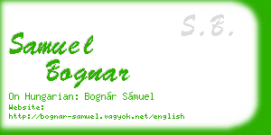 samuel bognar business card